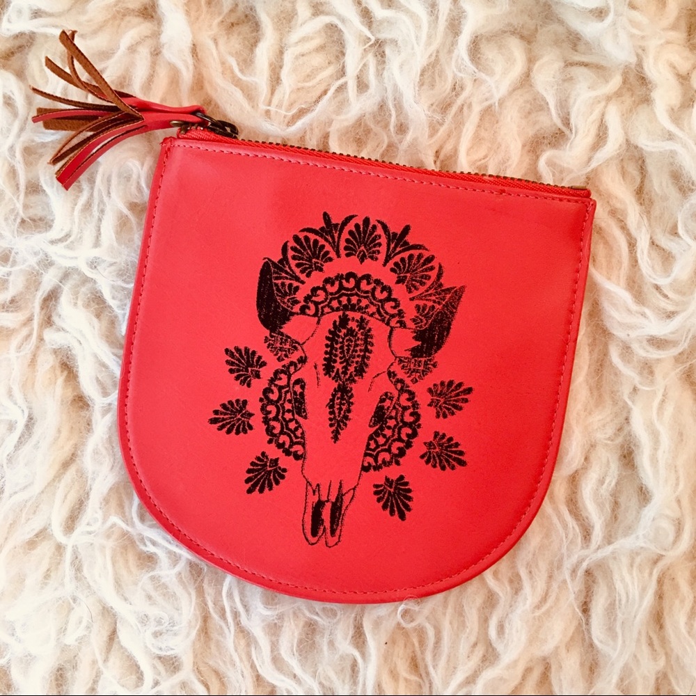 Whimsical Longhorn Skull Change Pouch